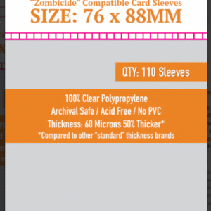SKS-8827, "Zombicide Compatible" Sleeves (76x88mm) - 110 Pack