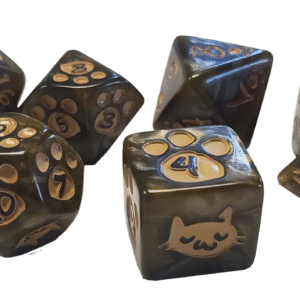 Kitten Polyhedral Dice Set (Brown)