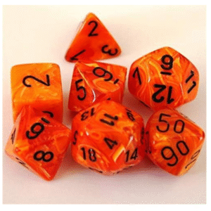 7 die set vortex orange black