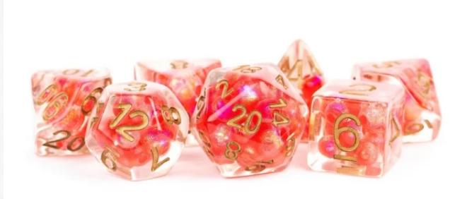 7 Die Set 16mm Resin Pearl Red w/copper numbers