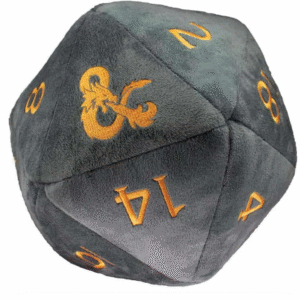 Dice Bag Plush d20 Grey/Orange D&D Realmspace