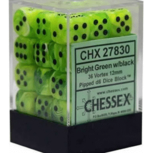 Chessex Vortex Bright Green/Black 36 pzas