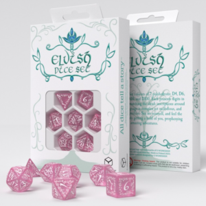 Q Workshop: Elvish - Pink/White Dice Set