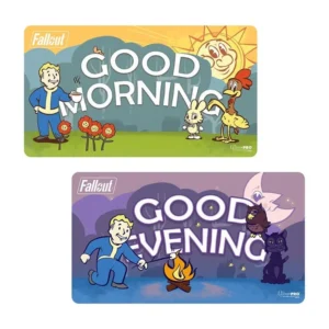 Ultra Pro: Fallout - Vault Boy - Good  Morning/Good Evening Double Sided  Playmat Tabletop Gaming